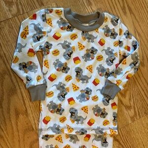 NWOT 2 Piece Cotton Pajama Set Kids Pajamas with Fun Print Dinosaurs& Pizza